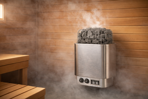 Traditional wet sauna heater. 